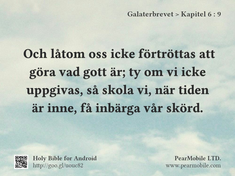 Galaterbrevet, Kapitel 6:9